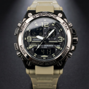 Casio G-Shock Dual Display Beige Sports Watch