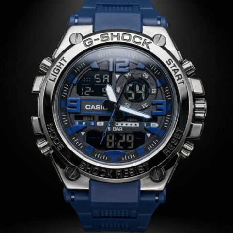 Casio G-Shock Dual Display Blue Sports Watch
