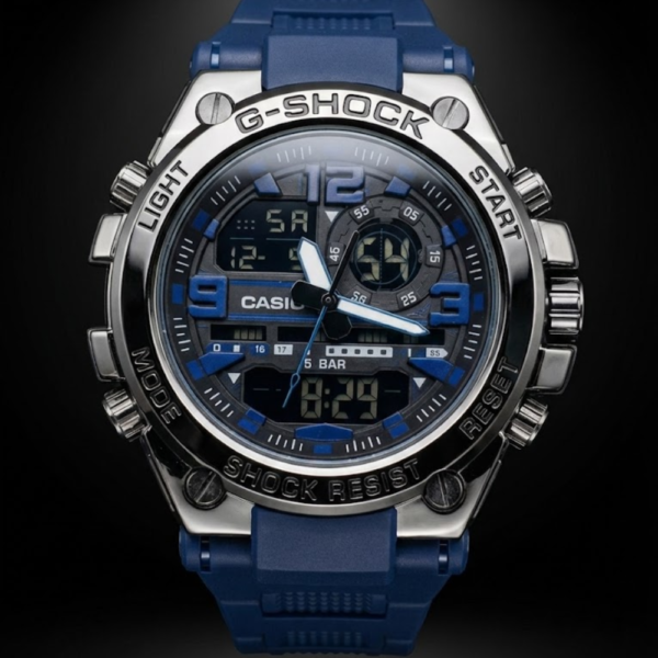 Casio G-Shock Dual Display Blue Sports Watch