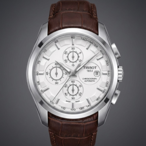 Tissot 1853 Automatic Chronograph – Silver Dial & Brown Leather Luxury Watch
