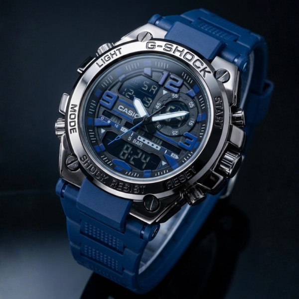 Casio G-Shock Dual Display Blue Sports Watch