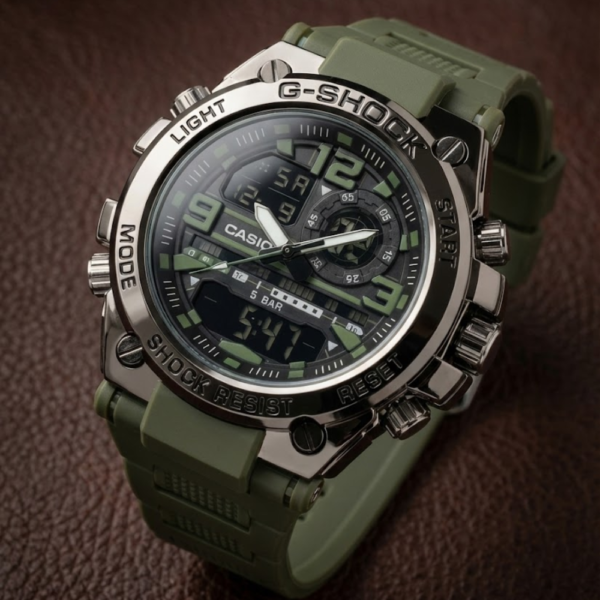 Casio G-Shock Dual Display Military Green Sports Watch