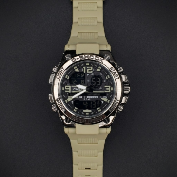 Casio G-Shock Dual Display Beige Sports Watch