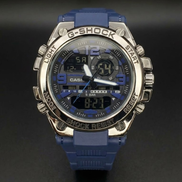 Casio G-Shock Dual Display Blue Sports Watch