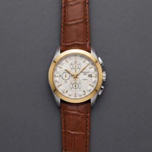 Tissot 1853 Gold-Tone Quartz Chronograph – Brown Leather Luxury Dress Watch