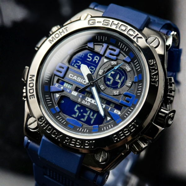 Casio G-Shock Dual Display Blue Sports Watch