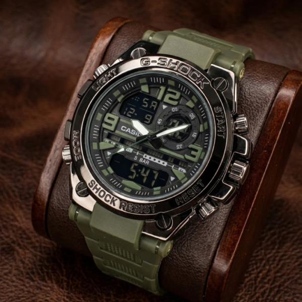 Casio G-Shock Dual Display Military Green Sports Watch