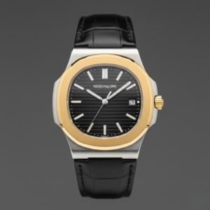 Patek Philippe Nautilus Two-Tone Stainless Steel & Yellow Gold on Leather Strap