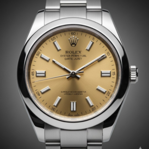 Rolex Oyster Perpetual Datejust Stainless Steel with Champagne Dial