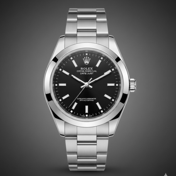 Rolex Oyster Perpetual Datejust Stainless Steel with Black Dial