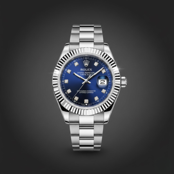 Rolex Oyster Perpetual Datejust Stainless Steel with Blue Diamond Dial