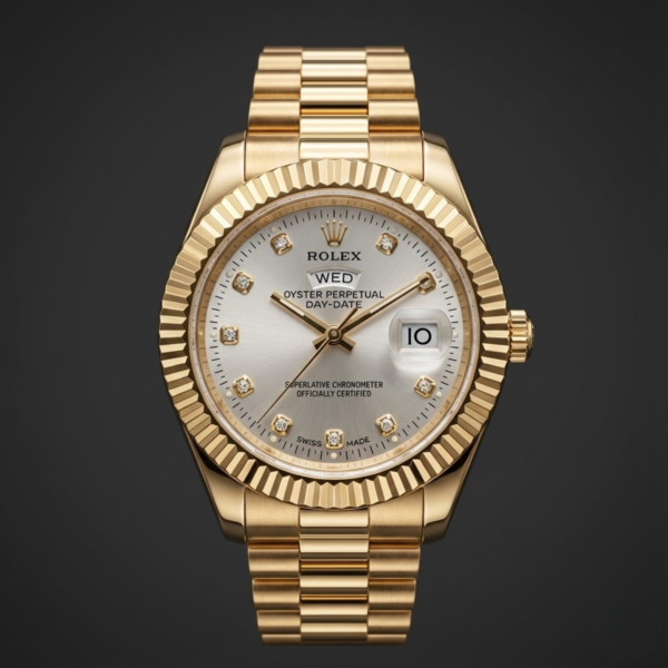 Rolex Day-Date Yellow Gold – Silver Diamond Dial