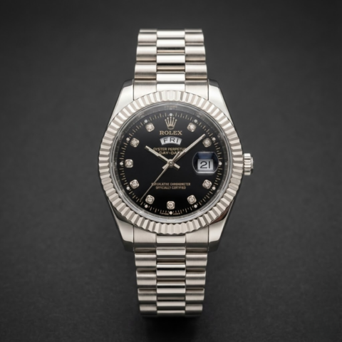 1. Rolex Datejust 36 Yellow Rolesor – Black Diamond Dial