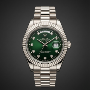 Rolex Day-Date 36 18k White Gold with Green Diamond Dial