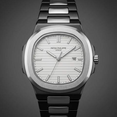 Patek Philippe Nautilus Blacked Stainless Steel with Silver-White Dial