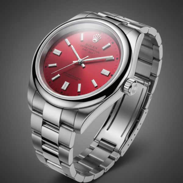 Rolex Oyster Perpetual Datejust Stainless Steel with Red Dial