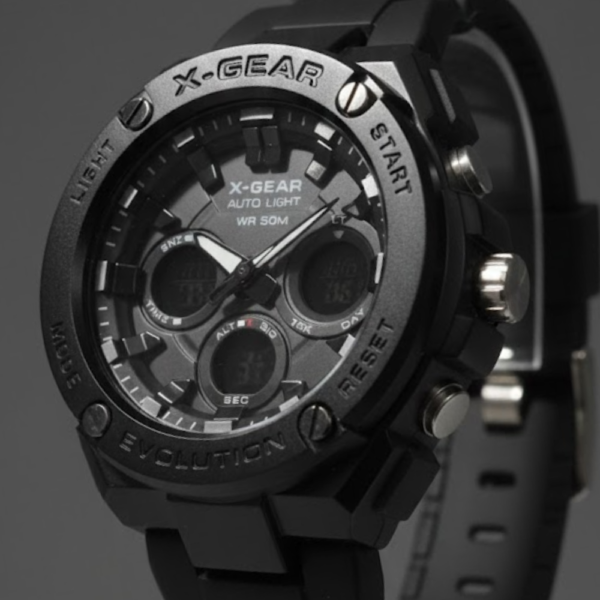 X-GEAR Evolution Analog-Digital Sports Watch with Auto Light – 50M Water Resistance