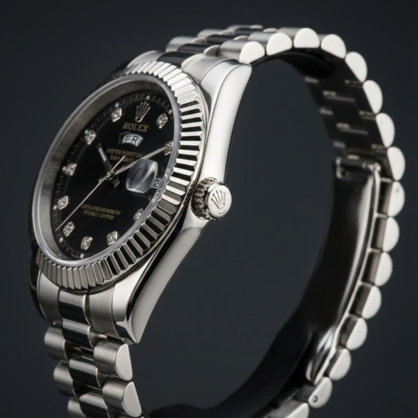 1. Rolex Datejust 36 Yellow Rolesor – Black Diamond Dial