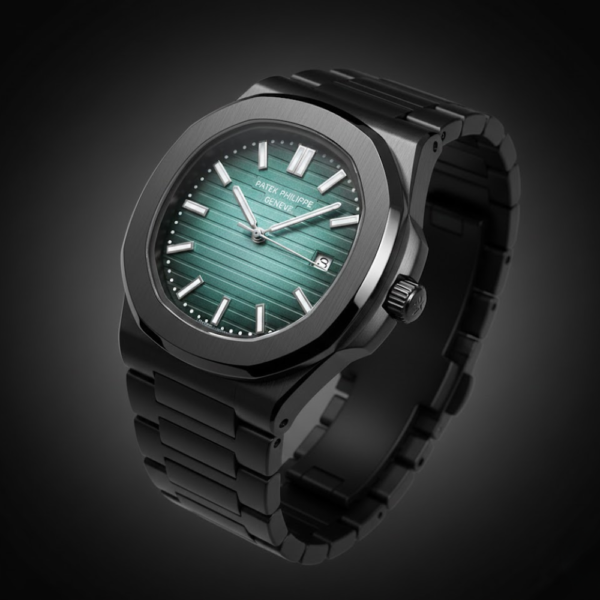 Patek Philippe Nautilus Blacked Stainless Steel with Green Dial