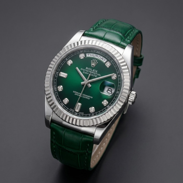 Rolex Oyster Perpetual Day-Date with Green Dial and Diamond Markers