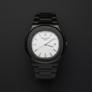 Patek Philippe Nautilus Blacked Stainless Steel with White Dial