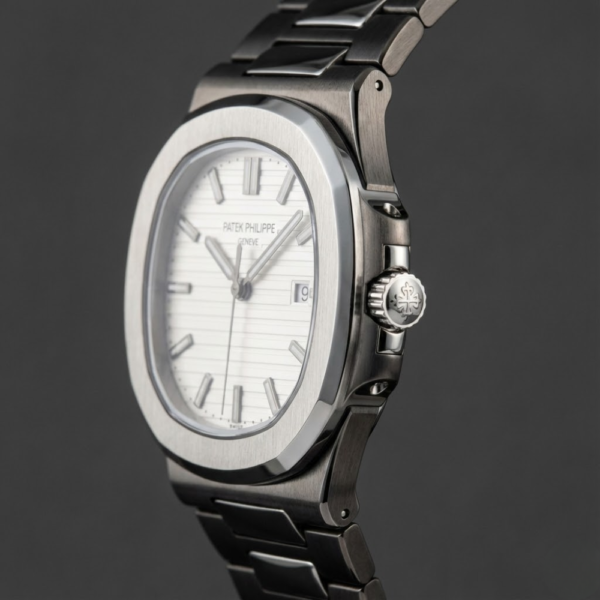 Patek Philippe Nautilus Blacked Stainless Steel with Silver-White Dial
