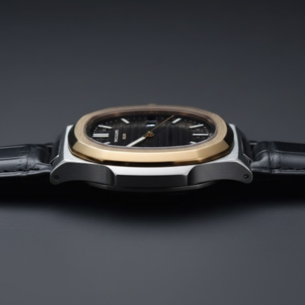 Patek Philippe Nautilus Two-Tone Stainless Steel & Yellow Gold on Leather Strap