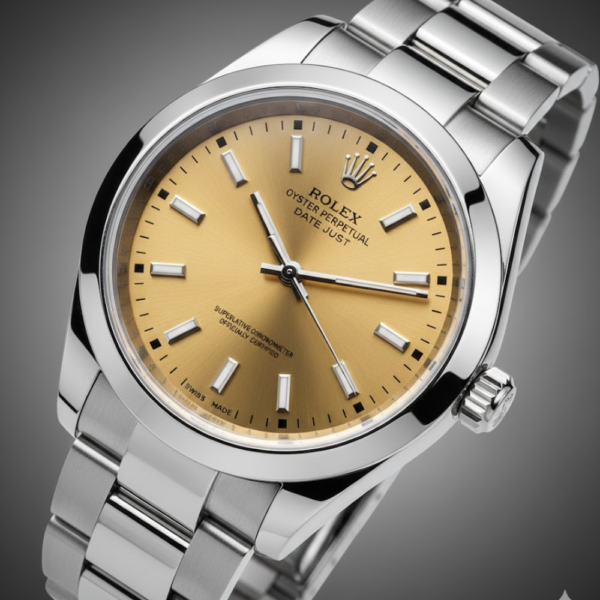 Rolex Oyster Perpetual Datejust Stainless Steel with Champagne Dial