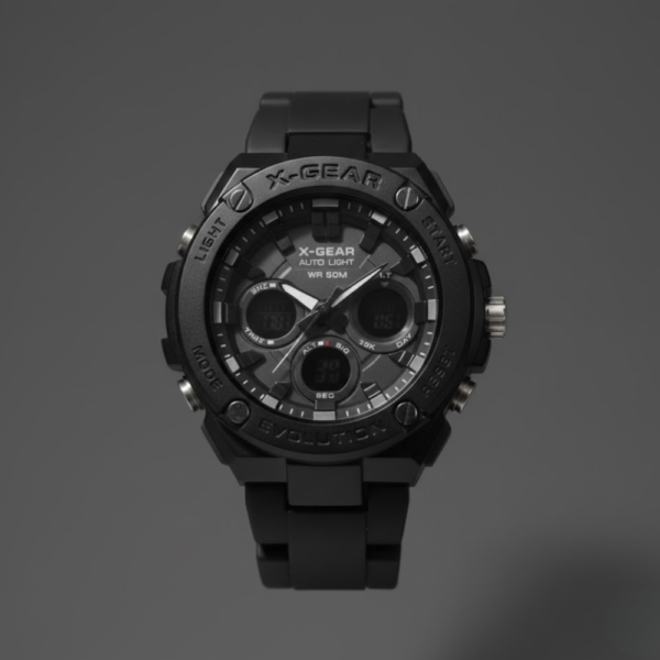 X-GEAR Evolution Analog-Digital Sports Watch with Auto Light – 50M Water Resistance