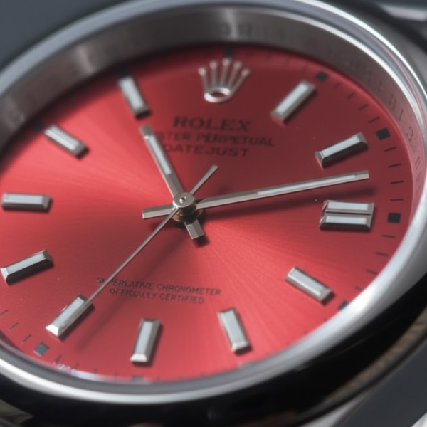 Rolex Oyster Perpetual Datejust Stainless Steel with Red Dial