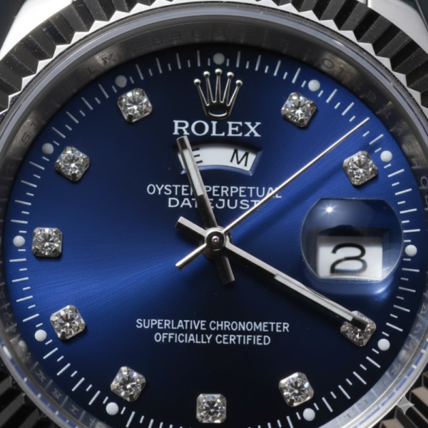 Rolex Oyster Perpetual Datejust Stainless Steel with Blue Diamond Dial