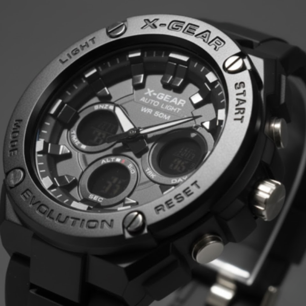 X-GEAR Evolution Analog-Digital Sports Watch with Auto Light – 50M Water Resistance