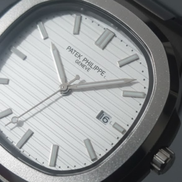 Patek Philippe Nautilus Blacked Stainless Steel with Silver-White Dial